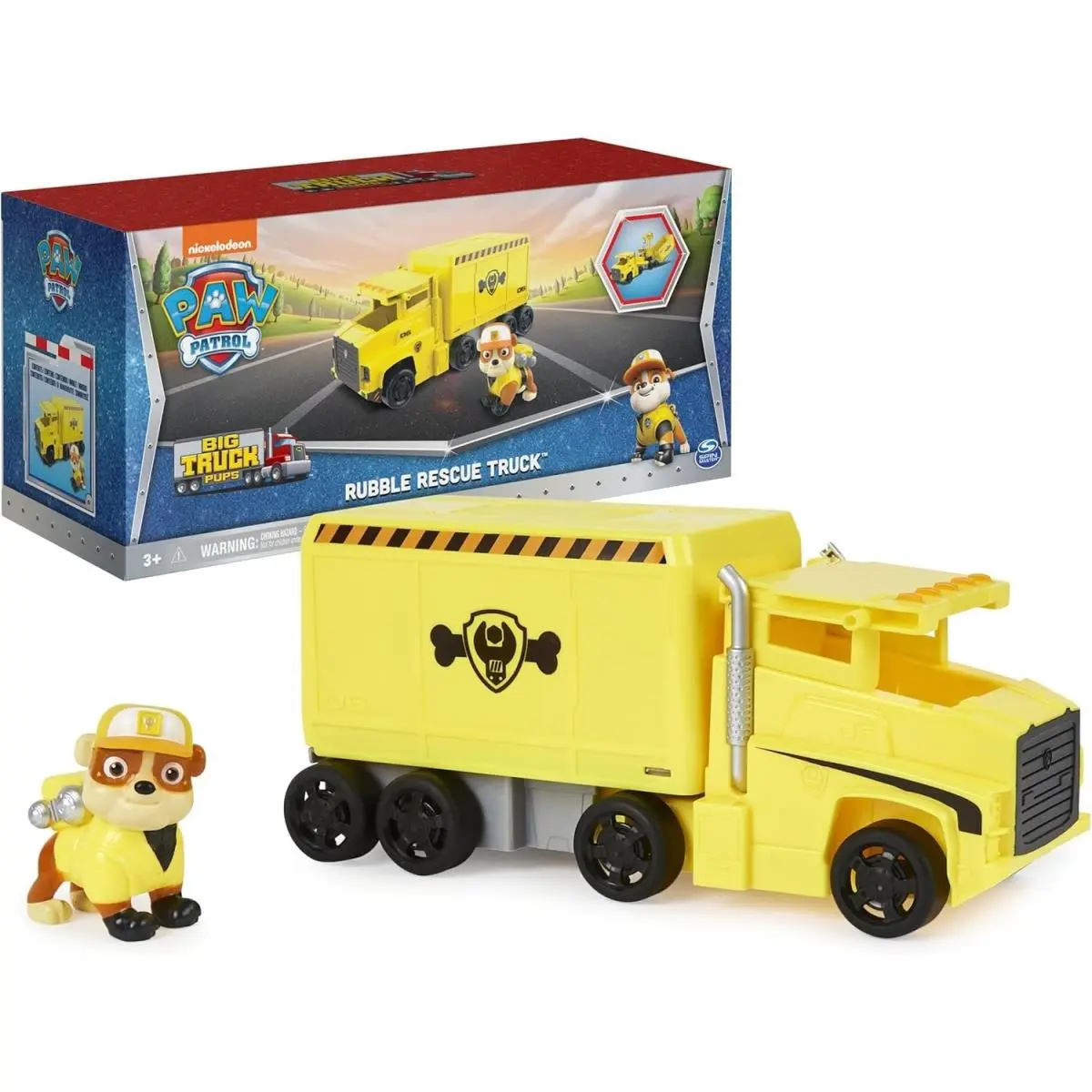 Paw Patrol Big Truck Pup`s Rubble Transforming Toy Trucks with Figure