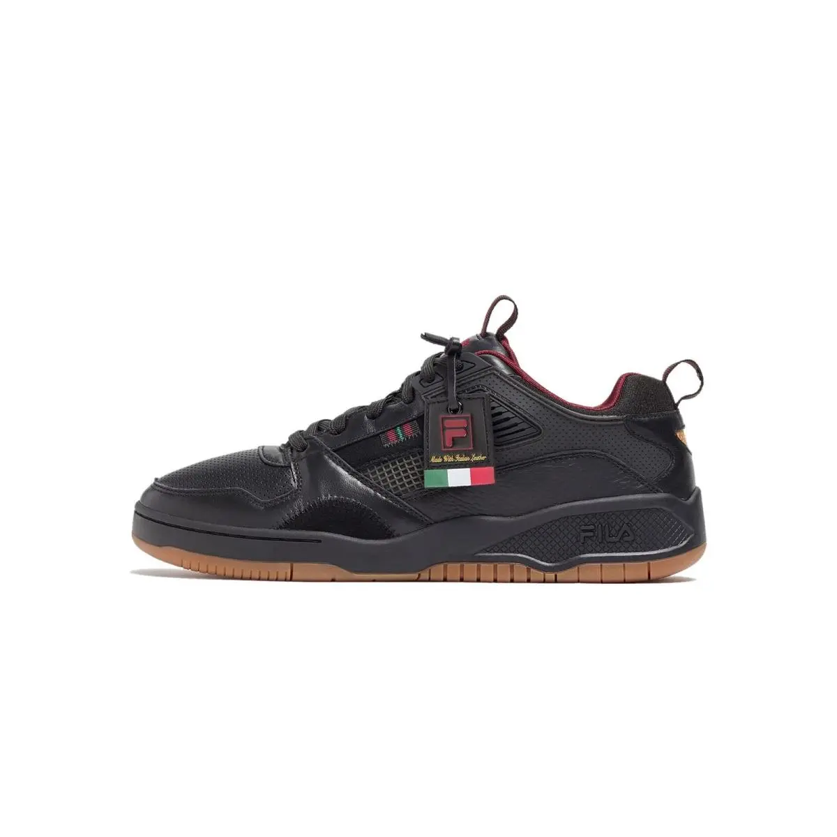 Fila Corda Lux Premium Italian Leather Mens Size 10 Black Limited Gum Sole