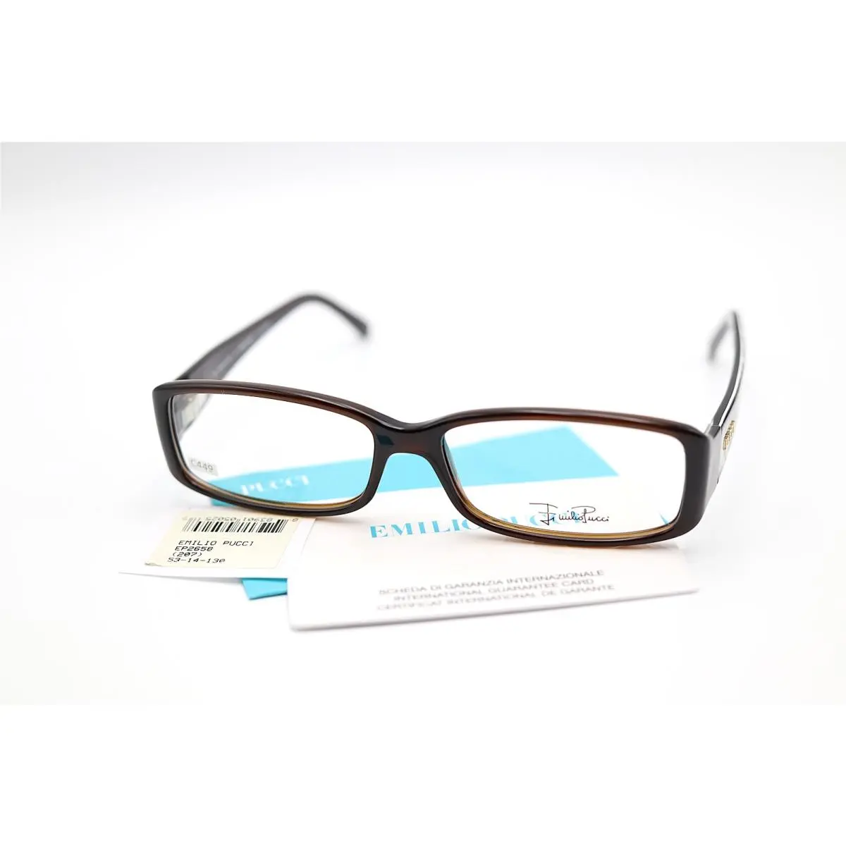Emilio Pucci EP2658 207 Chestnut 53-14-130 Eyeglass Frames Flex Hinge Italy