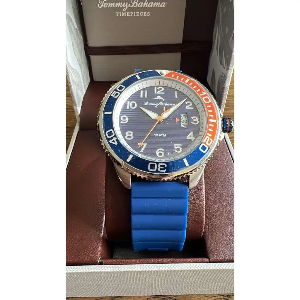 - TB00077-01 Island Diver 48.5mm Blue Dial Men`s Watch by Tommy Bahama