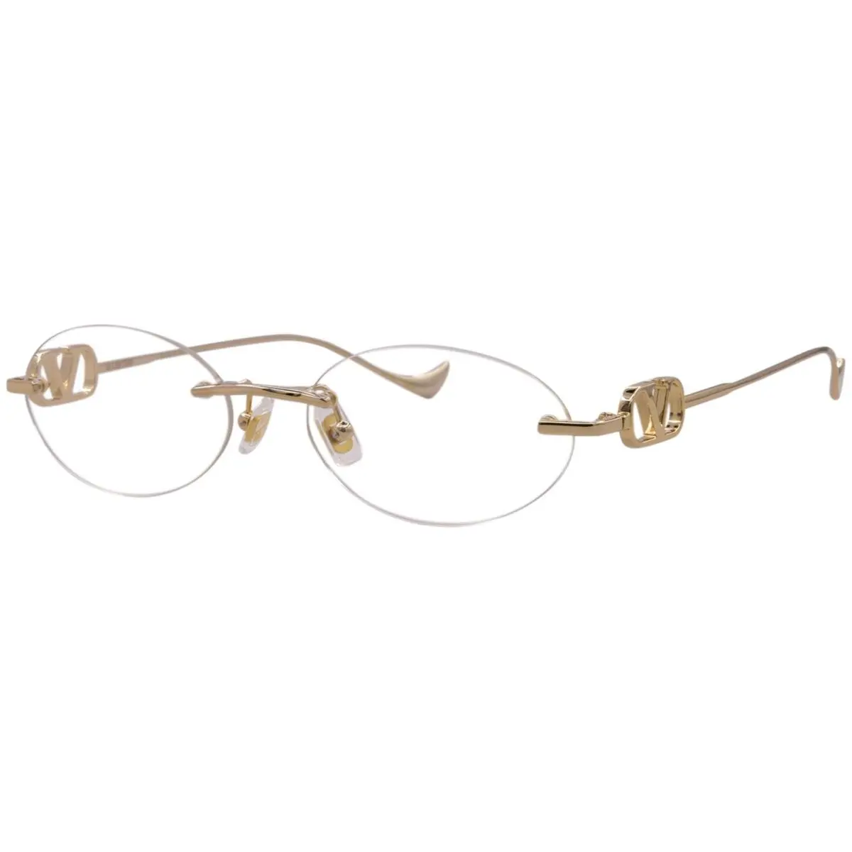Valentino VG0032S 005 Sunglasses Women`s Gold/clear Oval Shape 53mm