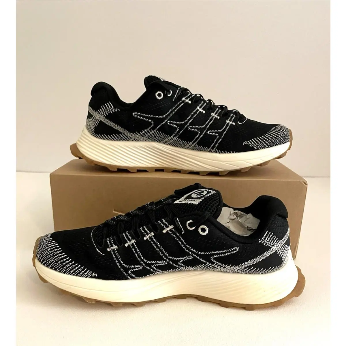 Merrell Men`s Moab Flight Solution Dye Sneaker Shoes Size 7 Black Trail Running