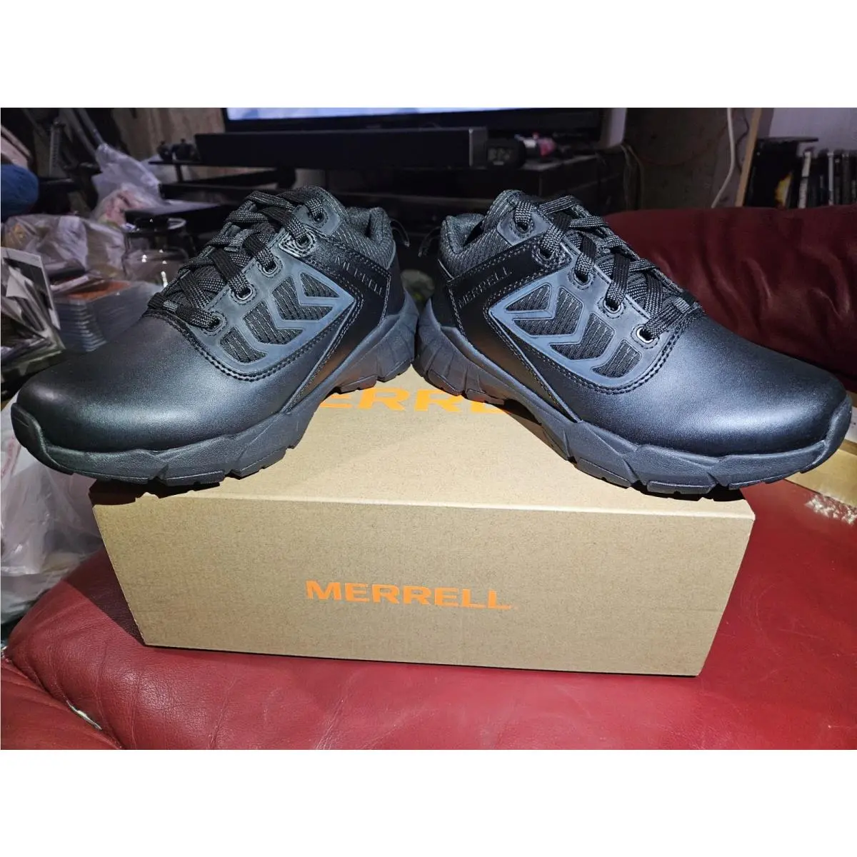 Merrell Men`s Fullbench Tactical CB Low Black Shoes Size 4