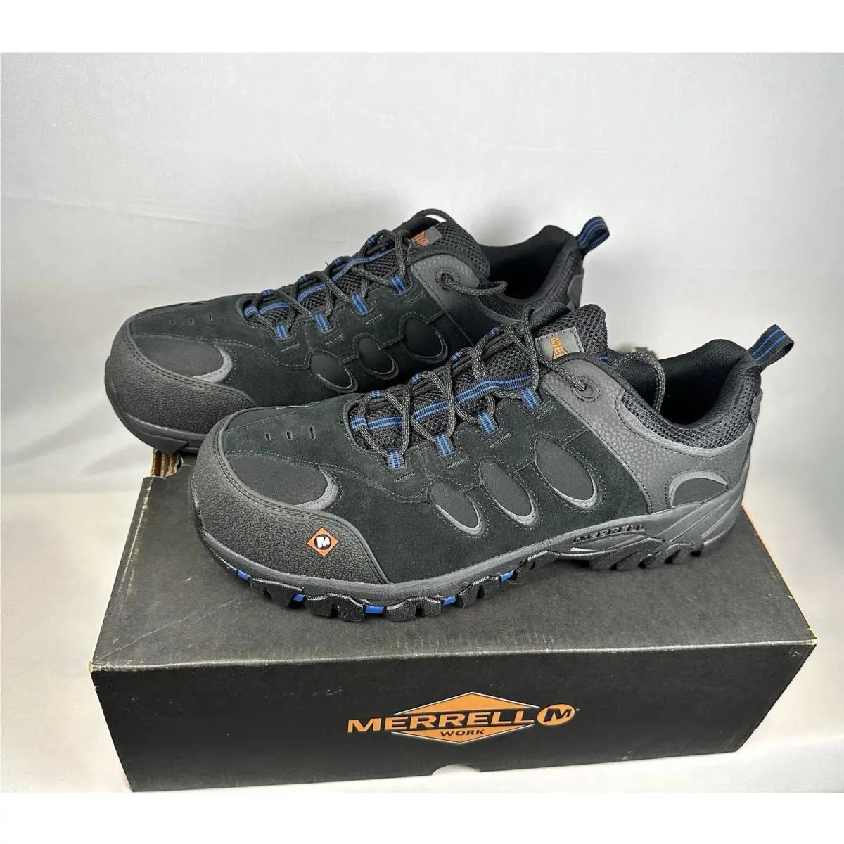 Merrell Men`s Work Ridgepass Bolt Comp. Toe Safety Hiking Shoes Black Size 11M
