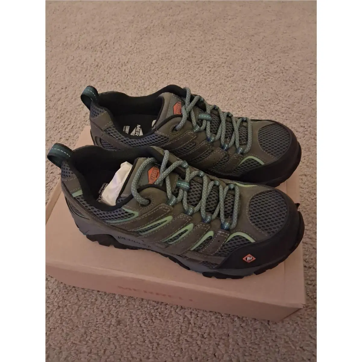 Merrell shoes - MERRELL Moab Vertex - Moab Vertex - Pewter colorway (grey, black, greyish olive green & teal colors) (UPC: 884506581115) 1