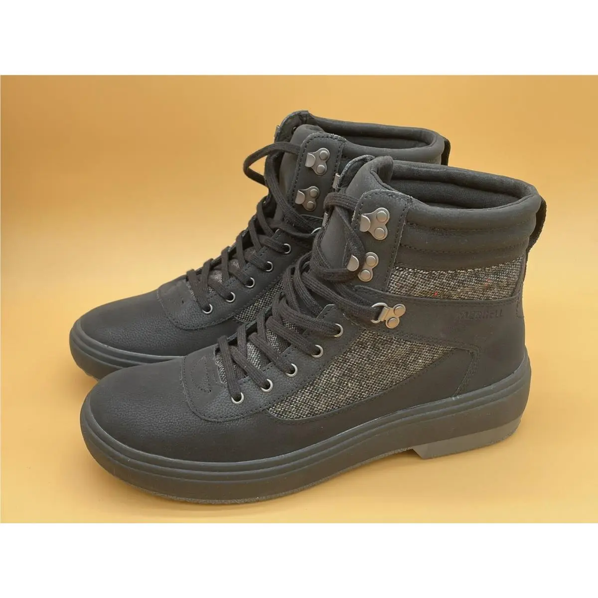 Size 11 Merrell Women Holly 2 Lace Waterproof Boots Black Grey Lace Up