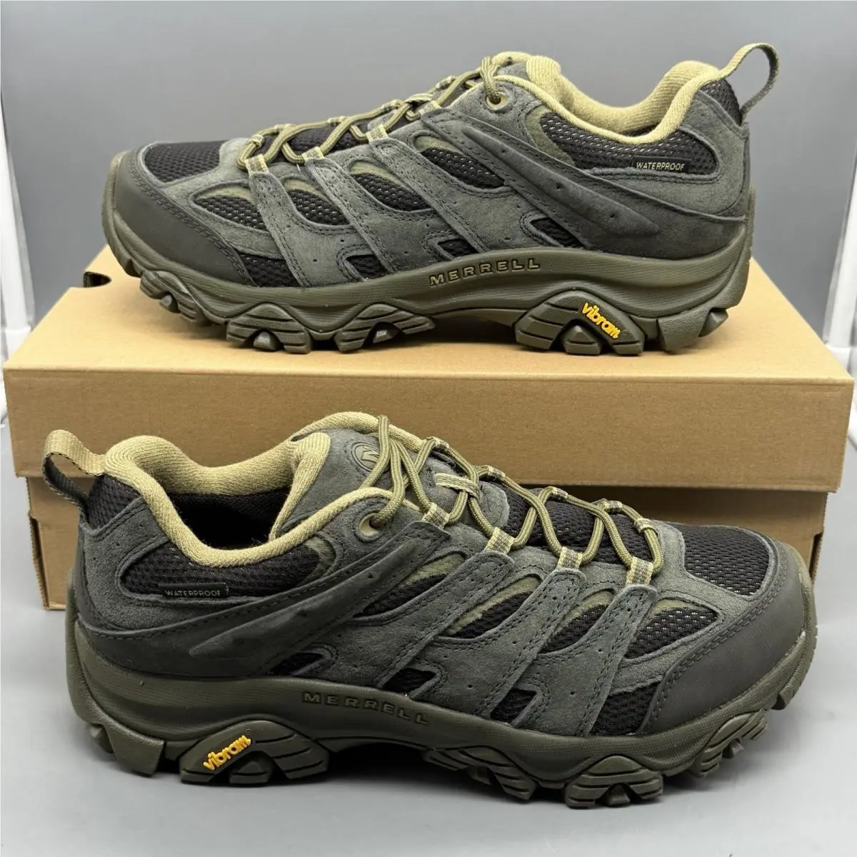 Merrell Moab 3 Waterproof Men’s 8.5 W Wide Trail Hiking Shoes Black/beluga