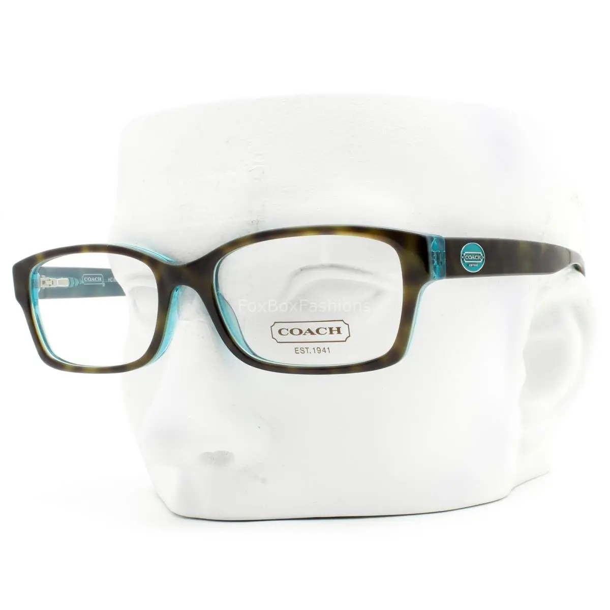 Coach Brooklyn Eyeglasses HC6040 5116 Glasses Brown Tortoise Teal 52mm with Case