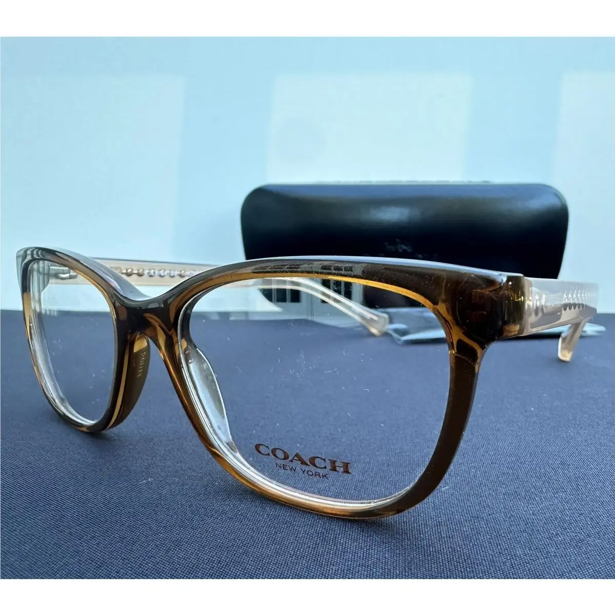 Coach Eyeglass Frames Case Model HC 6072 5326 Brown Glitter/crystal