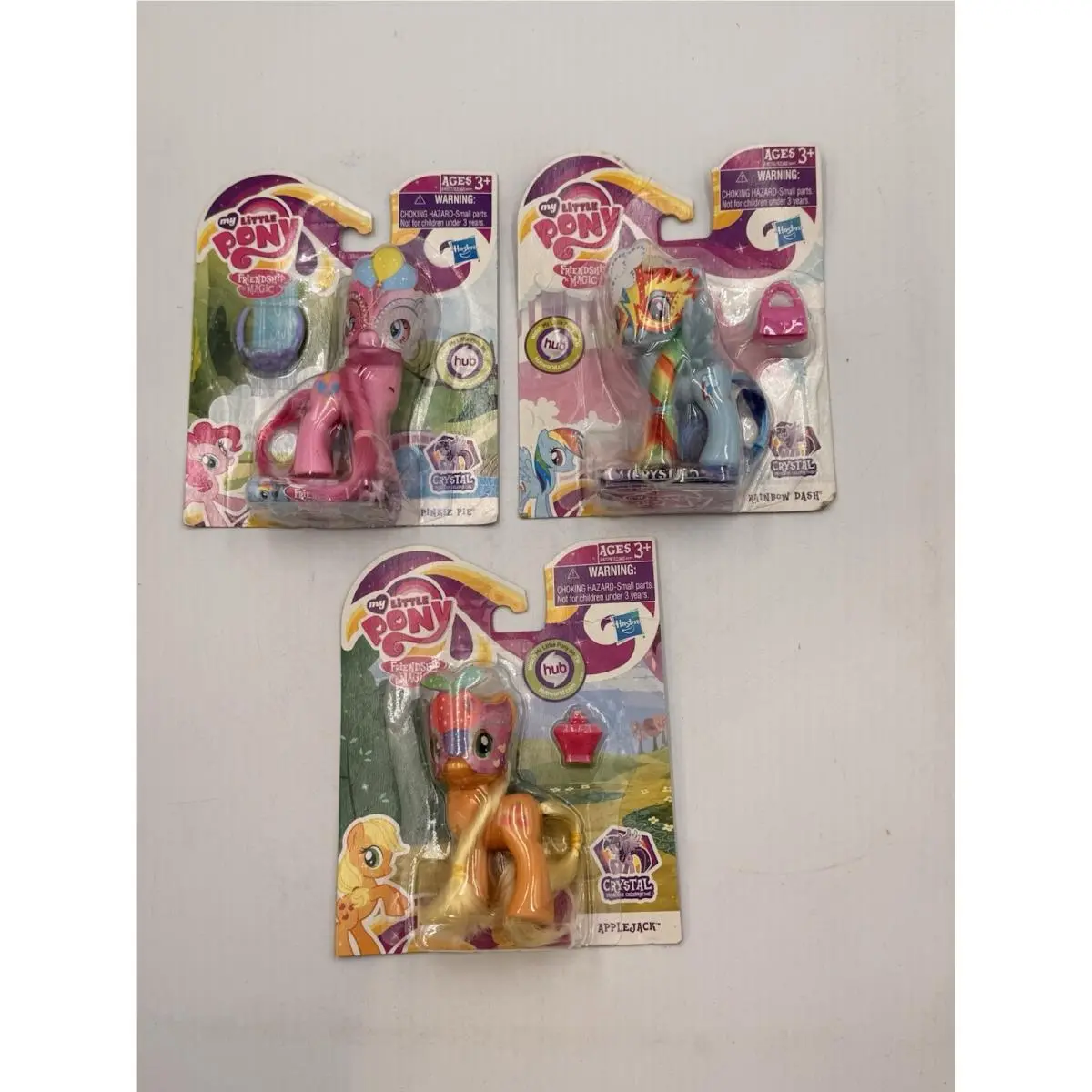 3 My Little Pony Friendship Magic Applejack Rainbow Dash and Pinkie Pie