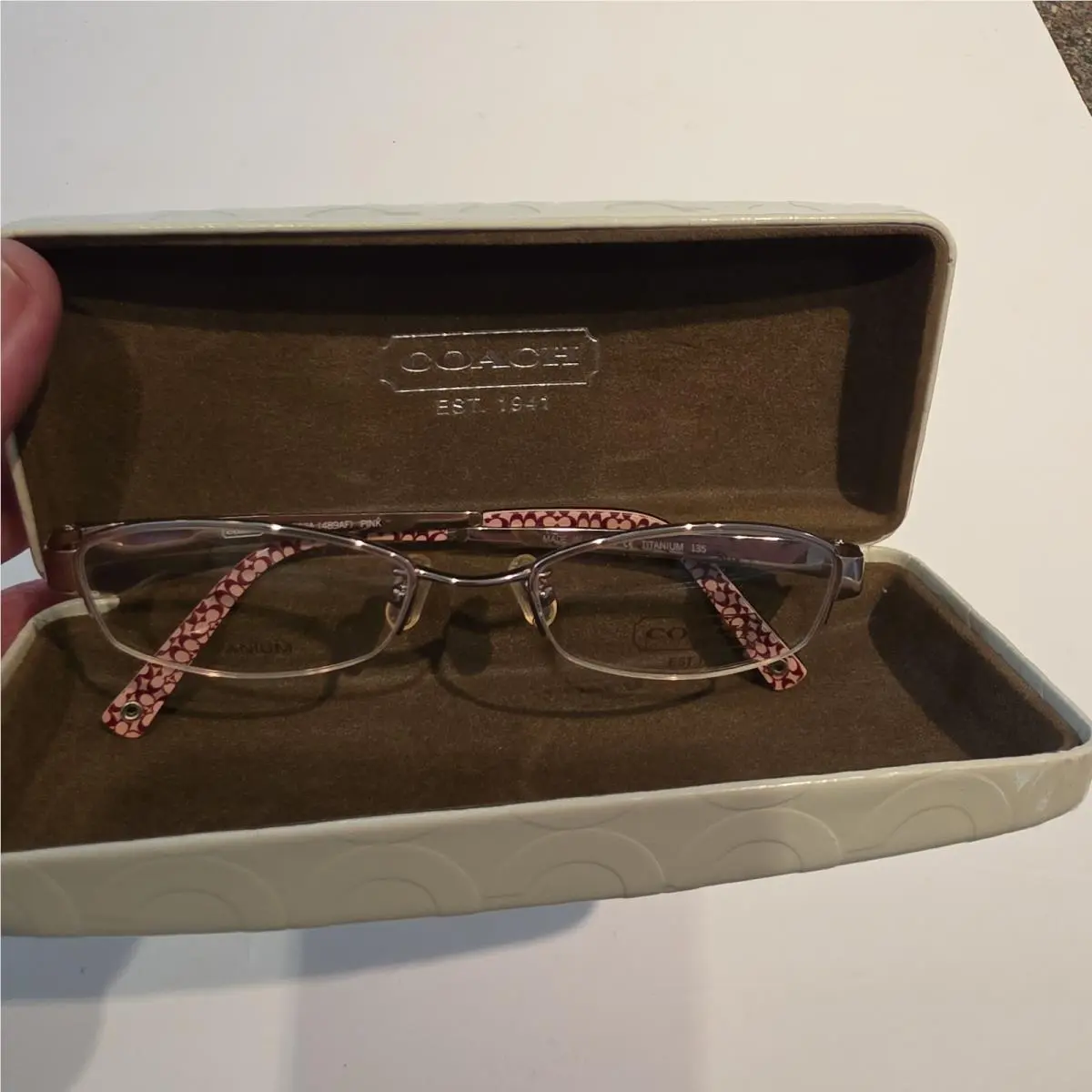 Coach Virginia 489AF Titanium Bordeaux Pink Eyeglasses Frames 48-18 135 Case