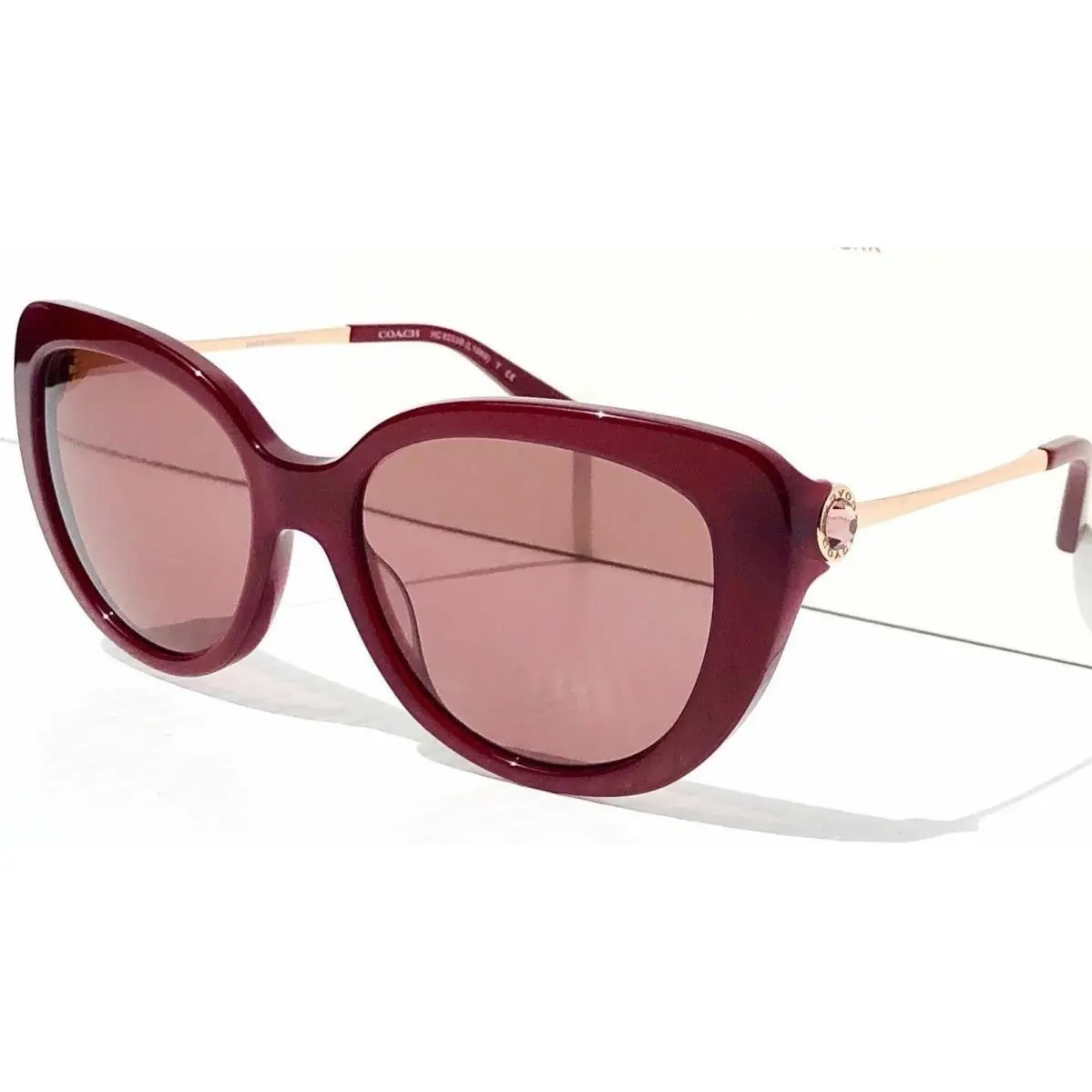 Coach Aubergine Jessa Crystal Cat Eye Women`s Sunglasses L1069