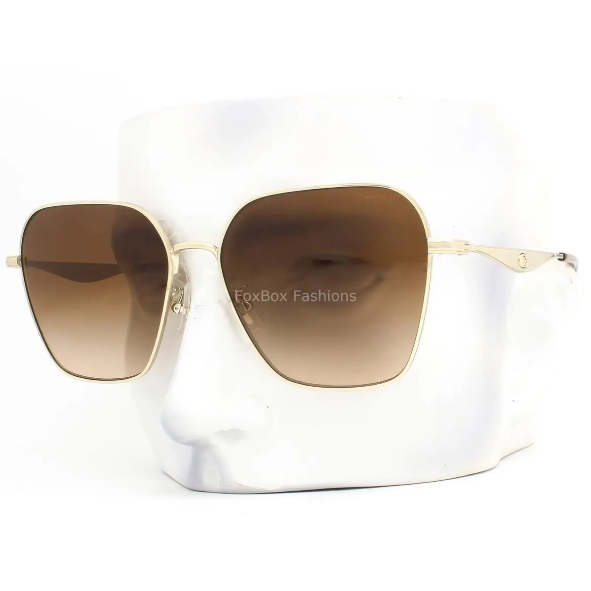 Coach Sunglasses HC 7168 900574 Shiny Light Gold Metal Brown Gradient with Case