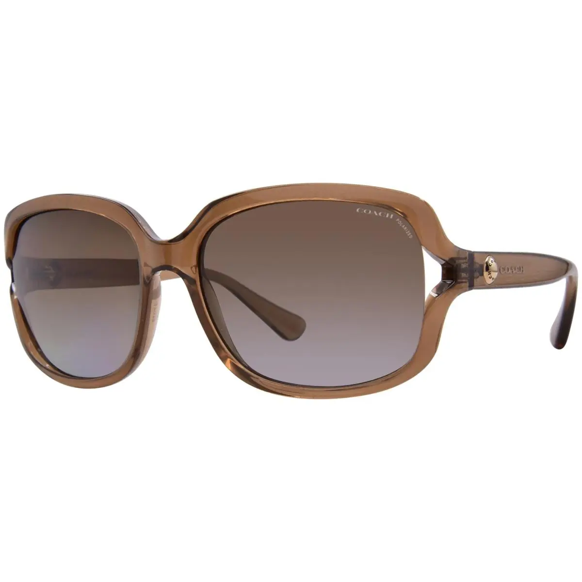 Coach L149 HC8169 5561T5 Sunglasses Women`s Brown/polarized Grey Gradient 57mm