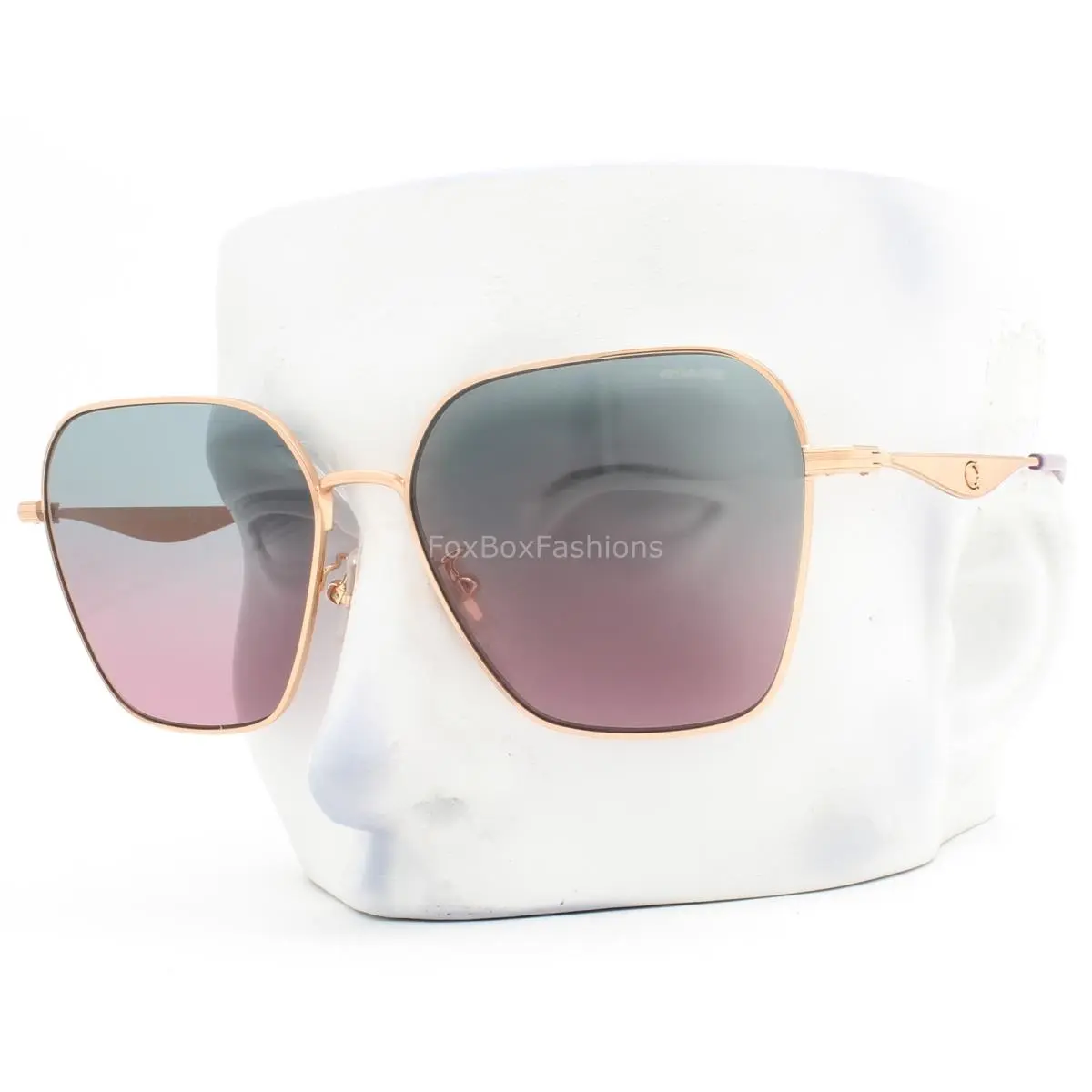 Coach Sunglasses Rose Gold Metal Pink to Blue Gradient HC 7168 93310Q with Case