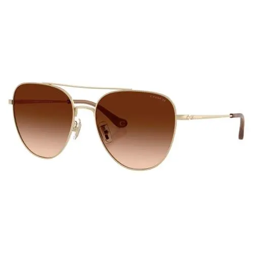 Coach Women`s 56mm Shiny Light Gold Sunglasses HC7182-900574-56