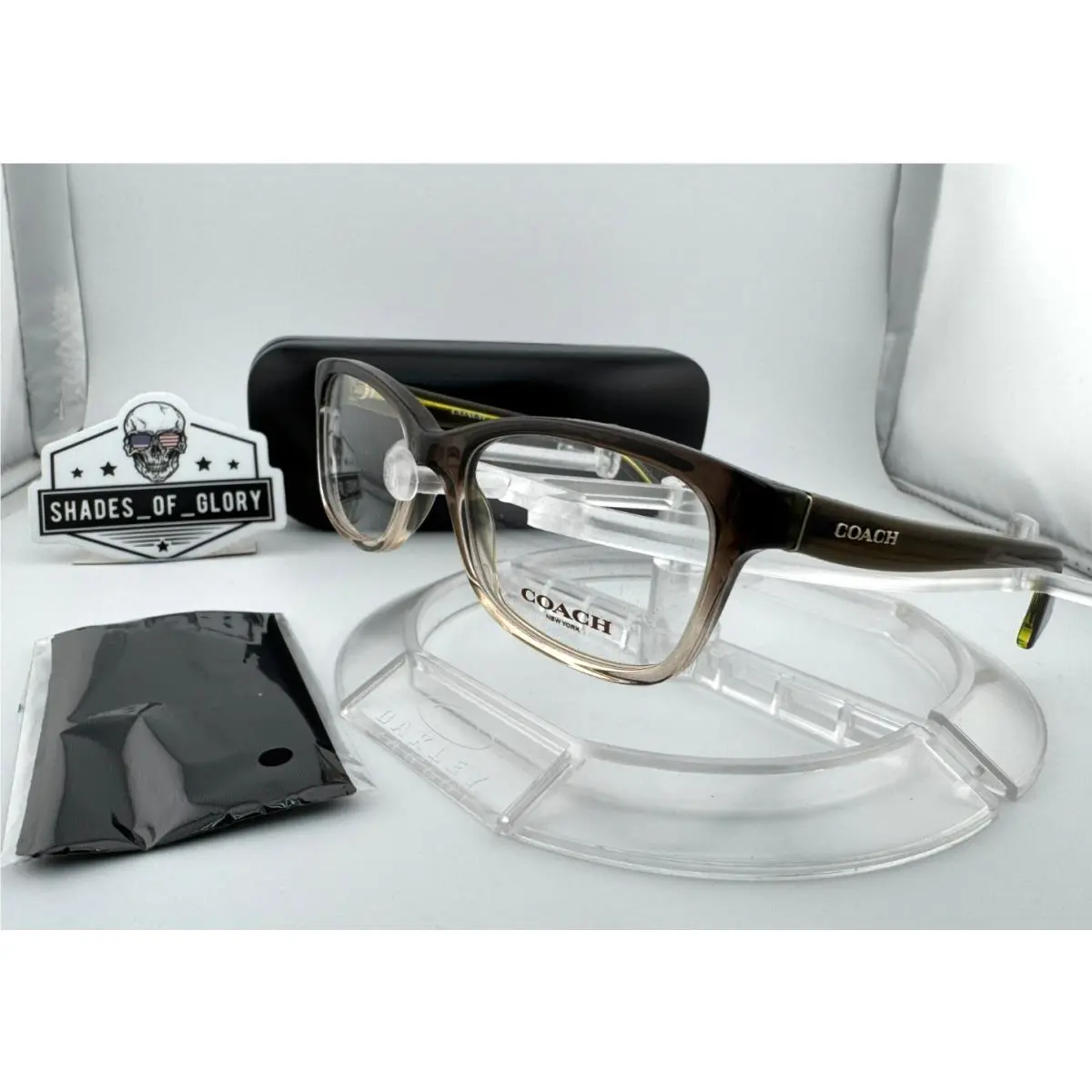 Coach HC 6089 5400 Transparent Olive Gradient Eyeglasses Frame Women 49MM