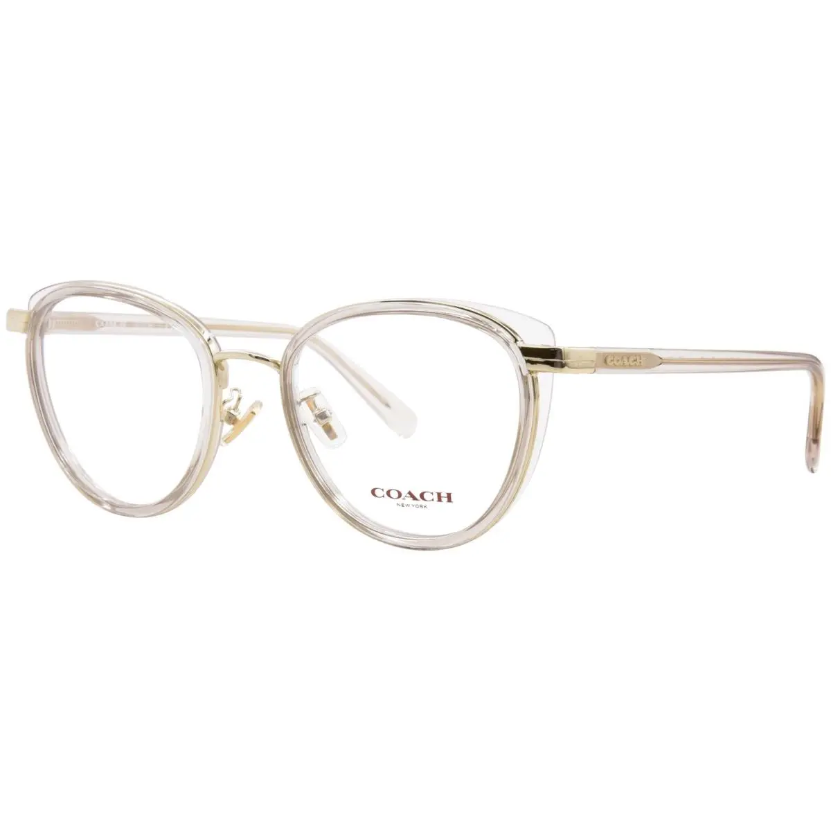 Coach HC5154 9432 Titanium Eyeglasses Women`s Gold Full Rim Round Shape 52mm