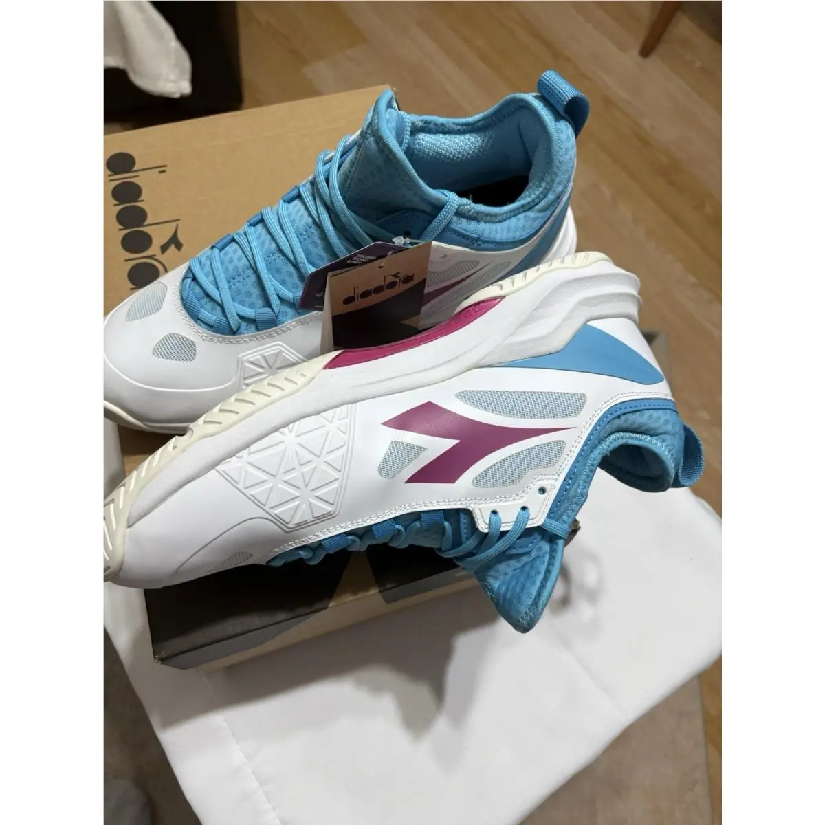 Diadora shoes - Diadora Speed Blushield Fly 3 Plus Ag Tennis - 176948-D0117 - White 8