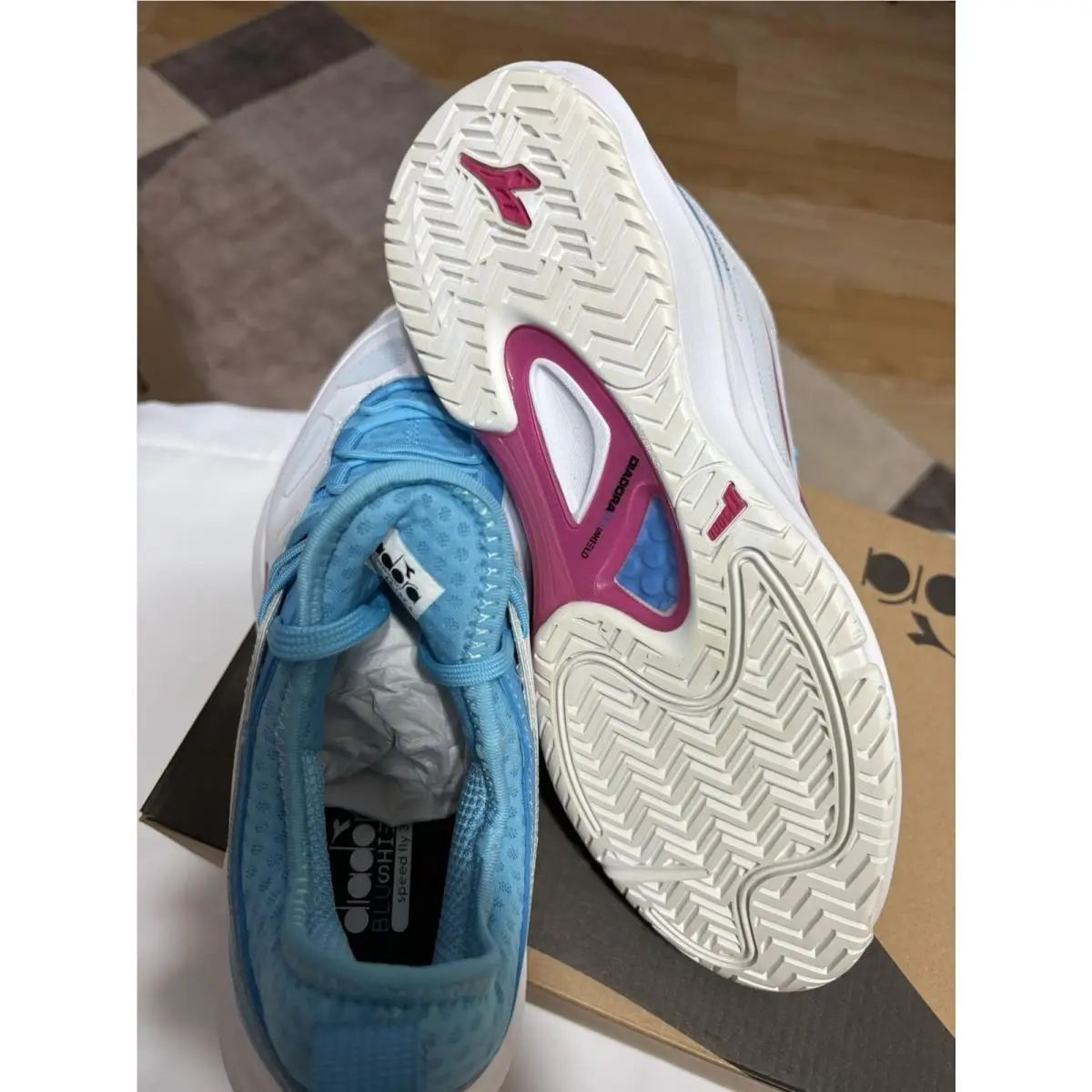 Diadora shoes - Diadora Speed Blushield Fly 3 Plus Ag Tennis - 176948-D0117 - White 12
