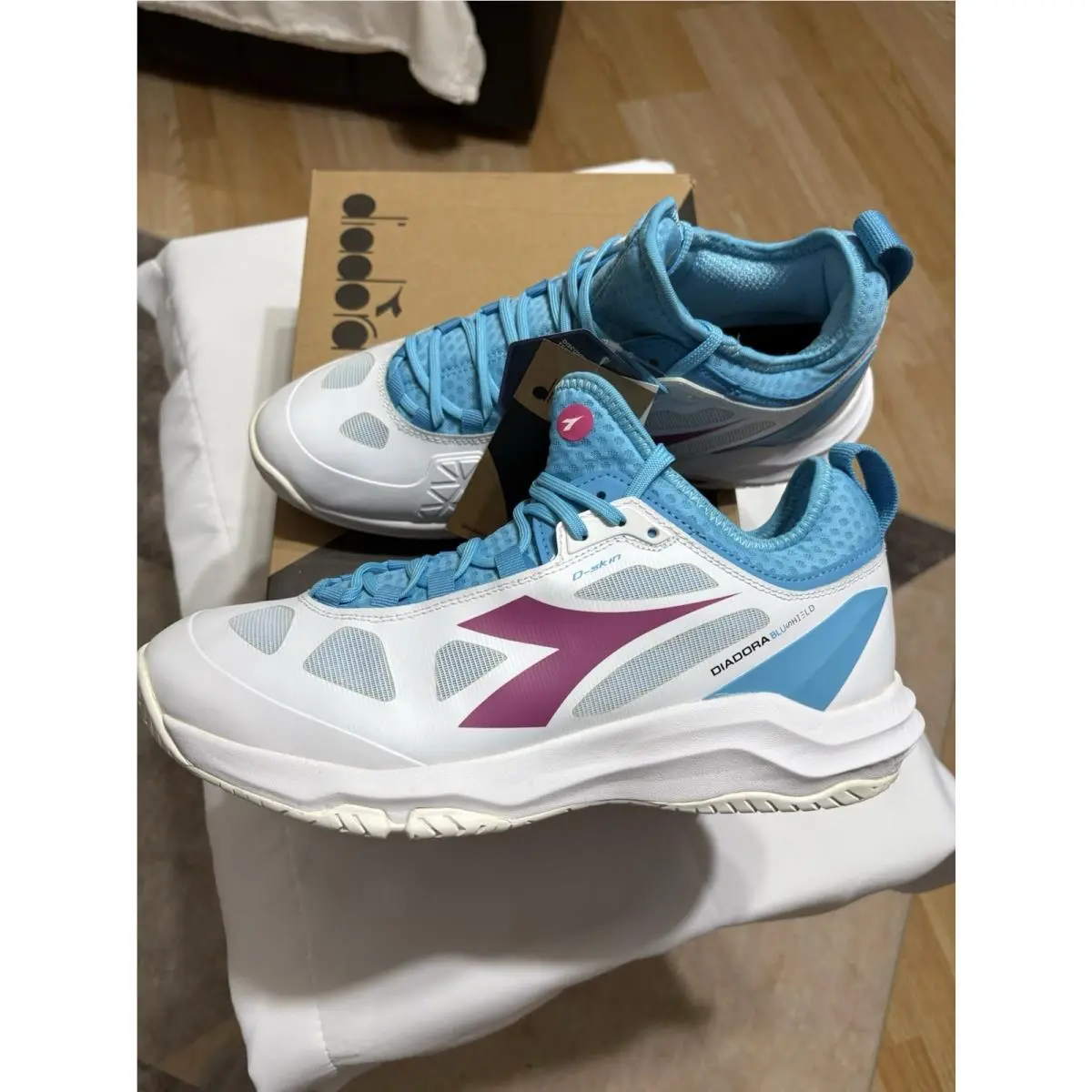 Diadora shoes - Diadora Speed Blushield Fly 3 Plus Ag Tennis - 176948-D0117 - White 6