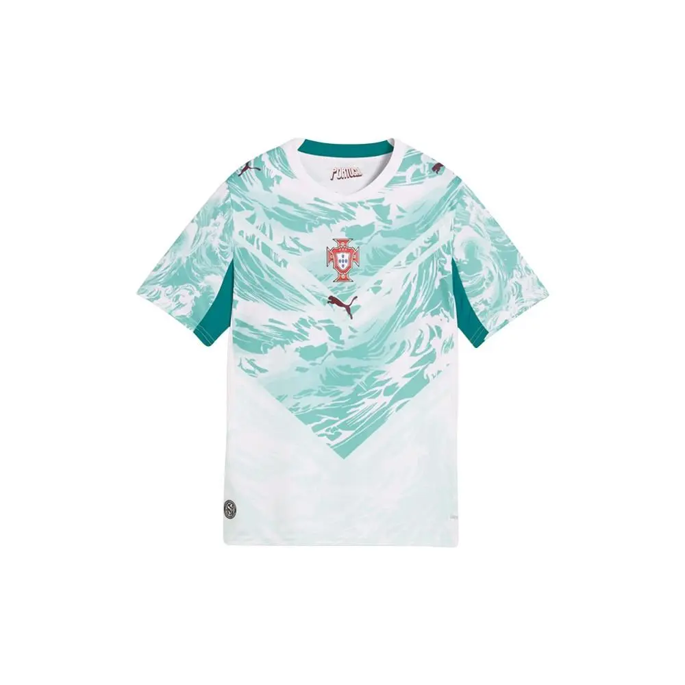 Portugal Away Crew Neck Short Sleeve Soccer Jersey Youth White 78329102 by Puma
