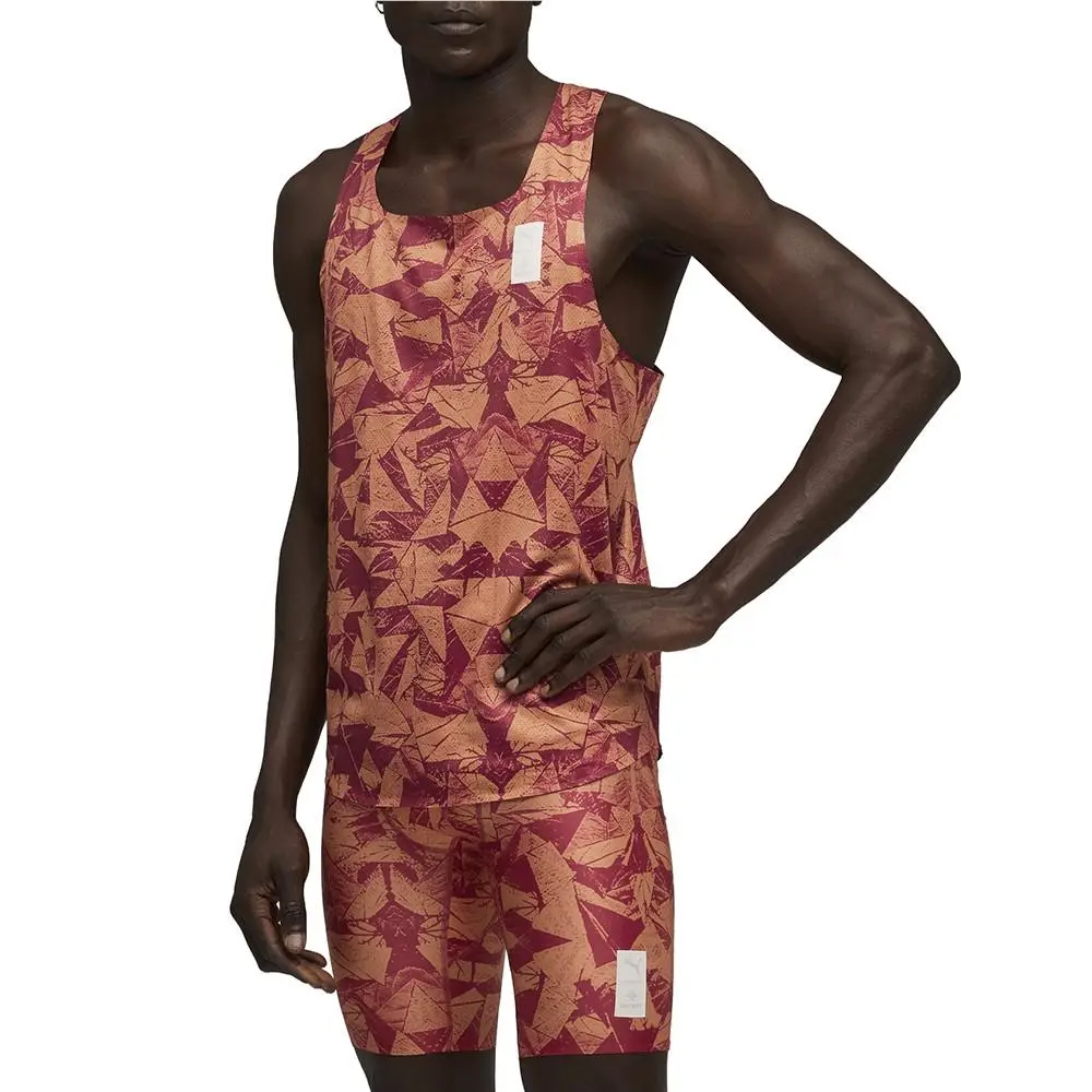 Puma clothing - PUMA  X Saysky Crew Neck Athletic Tank Top - 52760990 - Orange, Red 1
