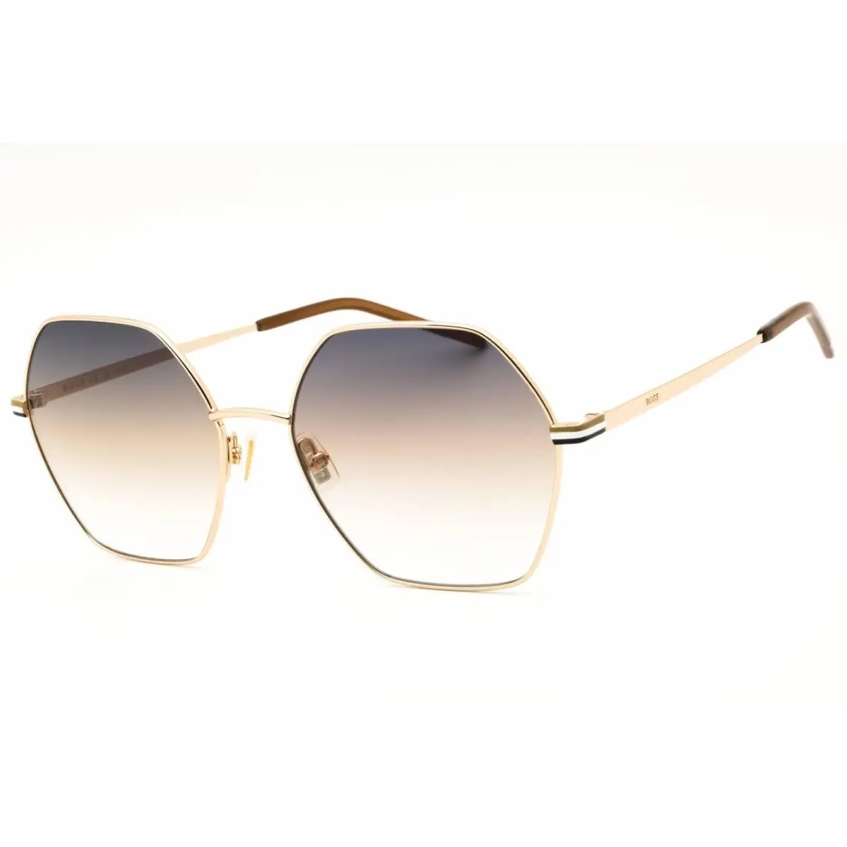 Women`s Sunglasses Gold Metal Geometric Full Rim Frame 1589/S 0J5G PR by Hugo Boss