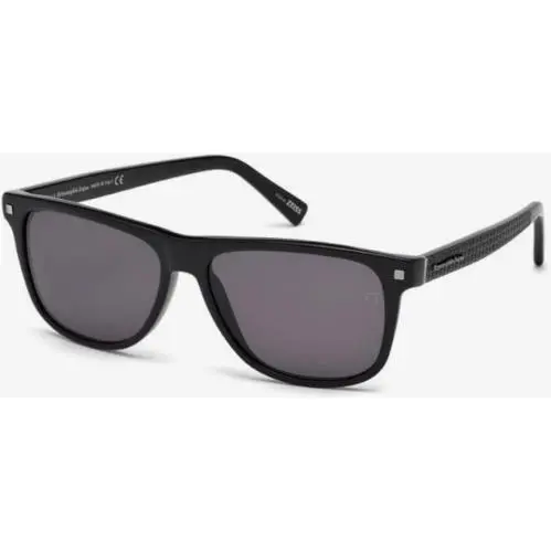 Ermenegildo Zegna EZ 0074 Shy dk Mat Blk /smoke Italy 57-15-145 EZ0074/S-01A