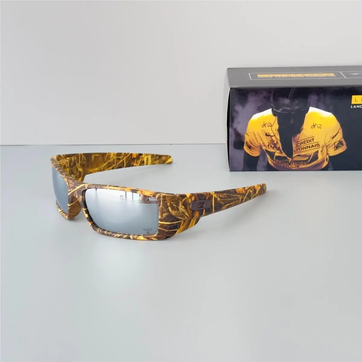 Oakley Gascan Polarized Sunglasses OO9014 Woodgrain Frame Grey Polarized Lens