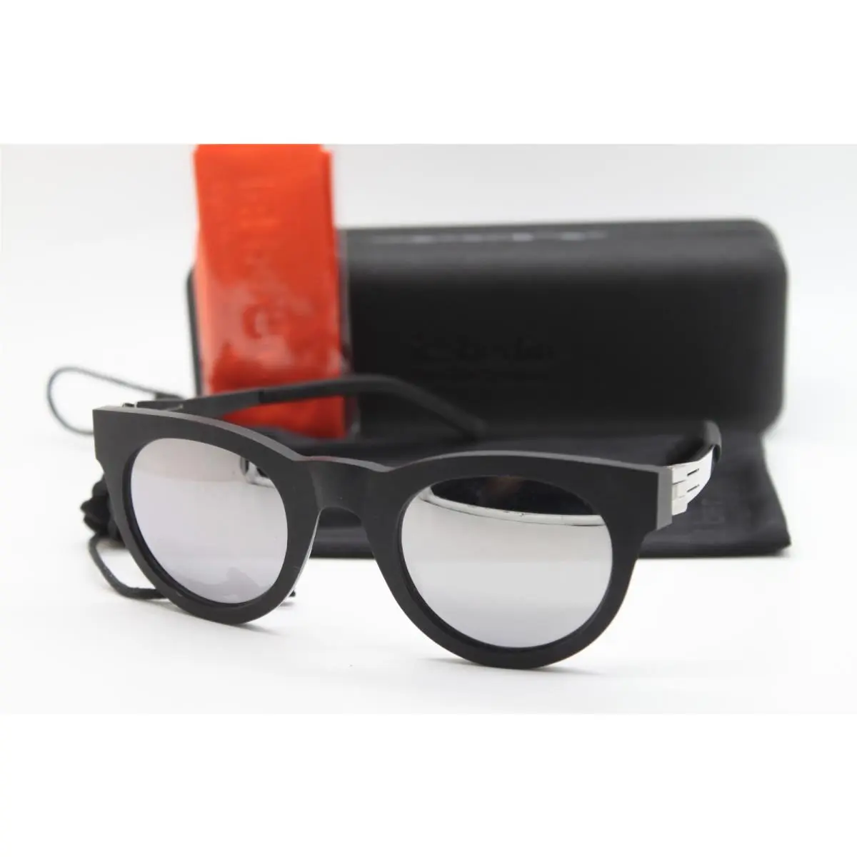 IC Berlin Model Nameless 17 Chrome Black Sunglasses W/case 47-26
