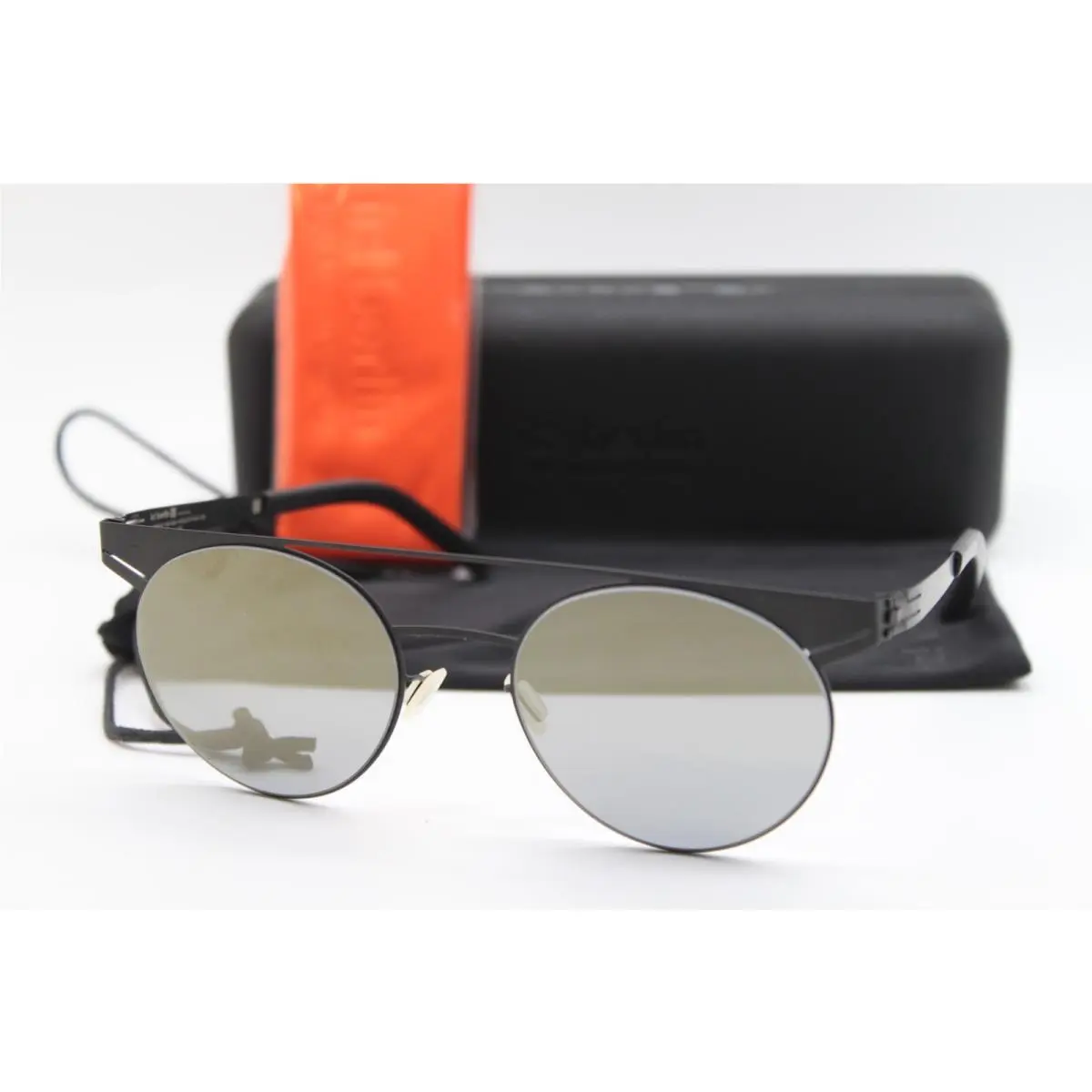 IC Berlin Geometry Black Sunglasses W/case 50-20