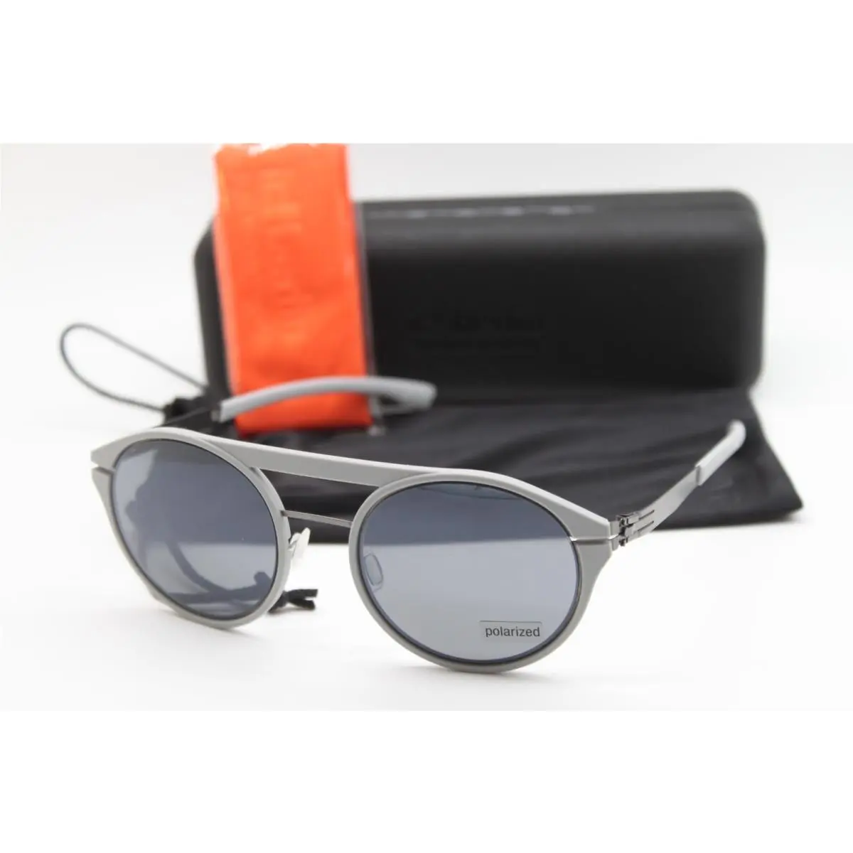 IC Berlin Alley-oop Light Grey Graphite Sunglasses W/case 49-23