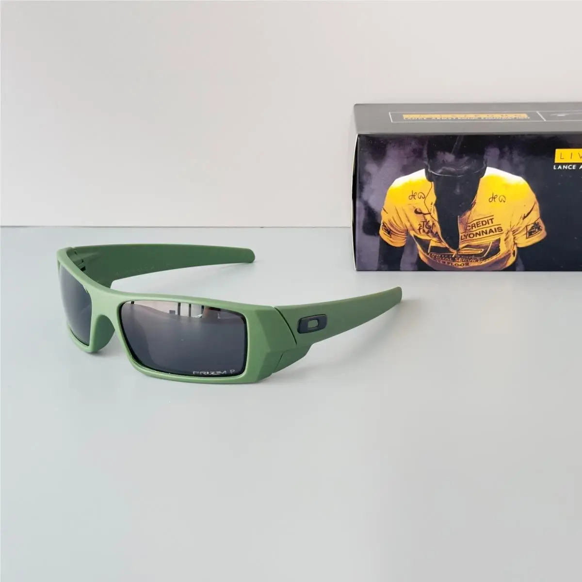 Oakley Gascan OO9014 Polarized Sunglasses Matte Green Frame Black Lens