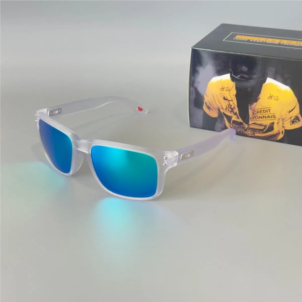 Oakley Holbrook OO9102 Signature Edition Sunglasses Frosted Frame Green Lens