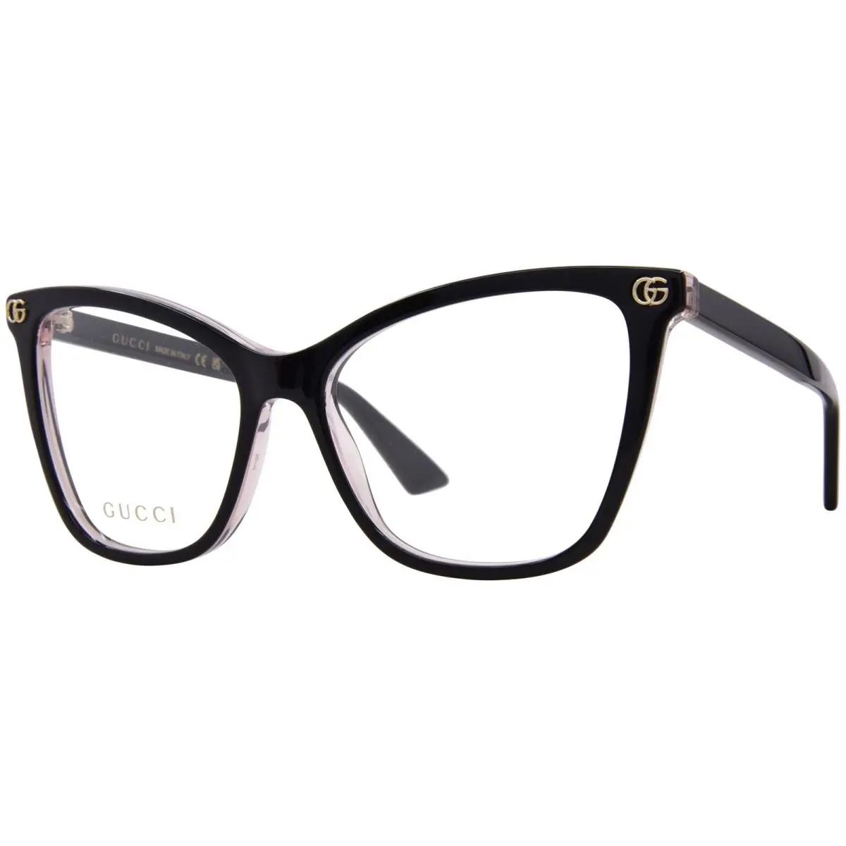 Gucci GG1817O 003 Eyeglasses Frame Women`s Black Full Rim Cat Eye 55mm