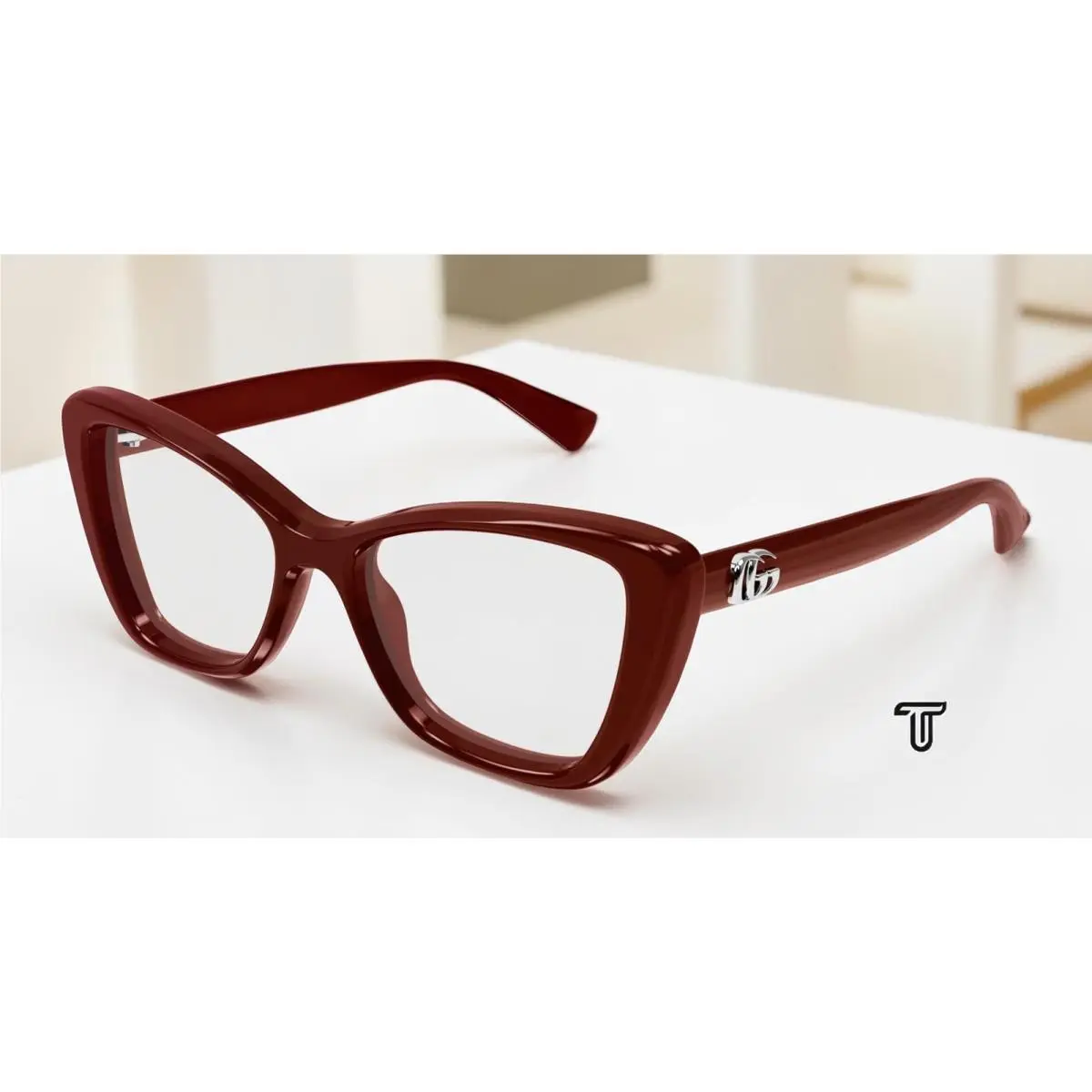 Gucci GG1977O 004 Cat Eye Burgundy Demo Lens 52 mm Women`s Eyeglasses