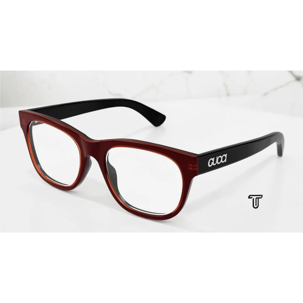 GG1796O 007 Rectangular Squared Black Demo Lens 55 mm Men`s Eyeglasses by Gucci