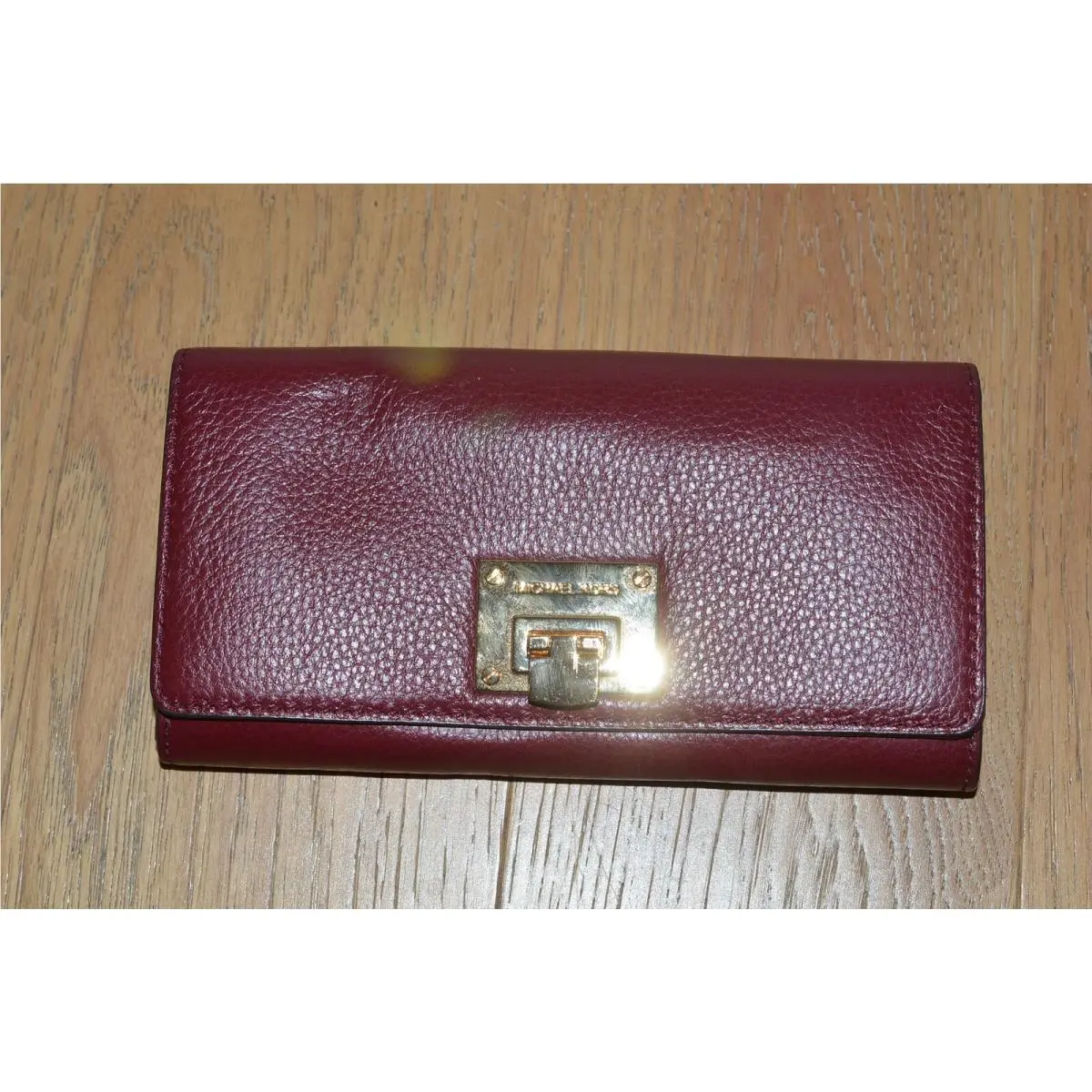 Michael Kors Astrid Carryall Wallet Red Pebbled Leather Clutch