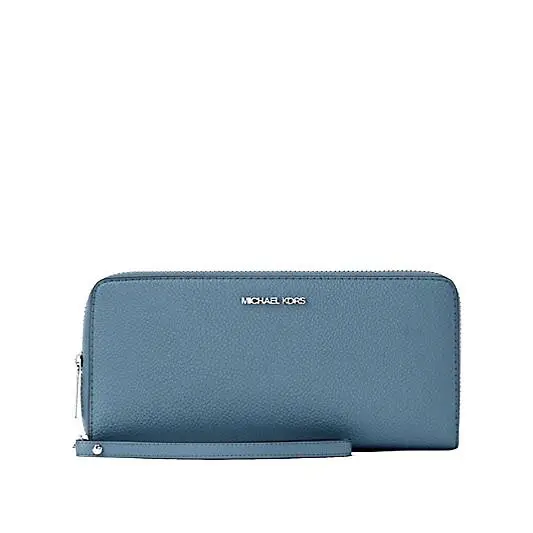 Michael Kors Jet Set Large Travel Continental Wallet Leather Cornflower