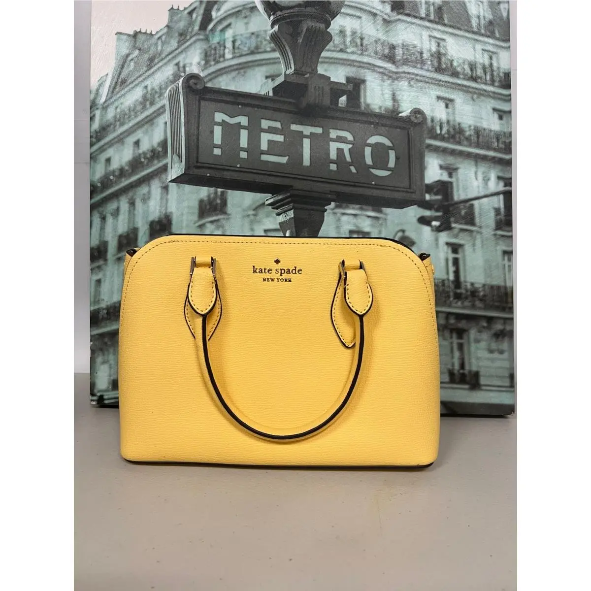Kate Spade WKR00438 Small Satchel Daybreak Yellow Leather Crossbody Handbag