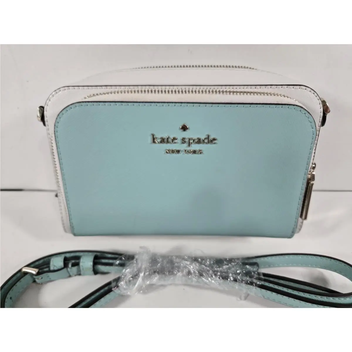Kate Spade New York Staci Dual Zip Around Crossbody Blue White