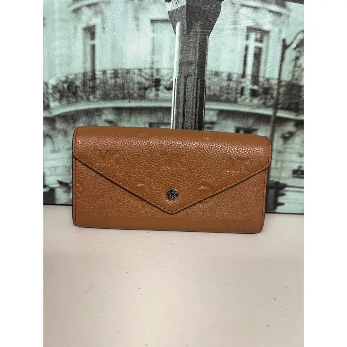 Michael Kors Jet Set Travel Envelope Wallet Luggage Brown 35F3GTVE7T