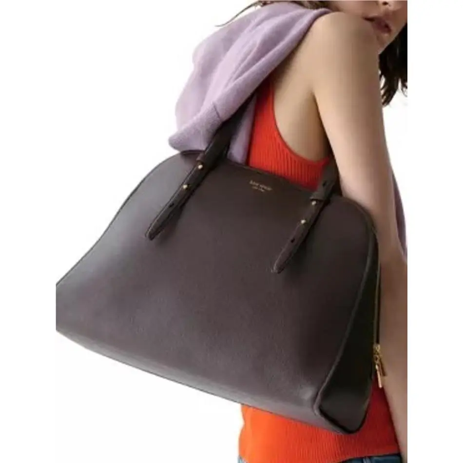 New York Pebbled Leather Maise Carryall Tote Hot Fudge Gold by Kate Spade