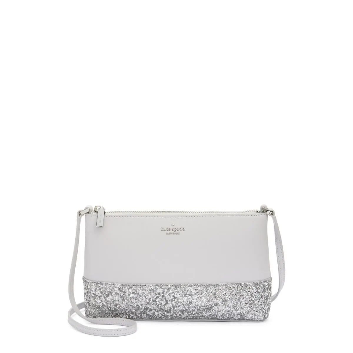 Kate Spade New York Flash Glitter Glimmer Crossbody Grey Silver
