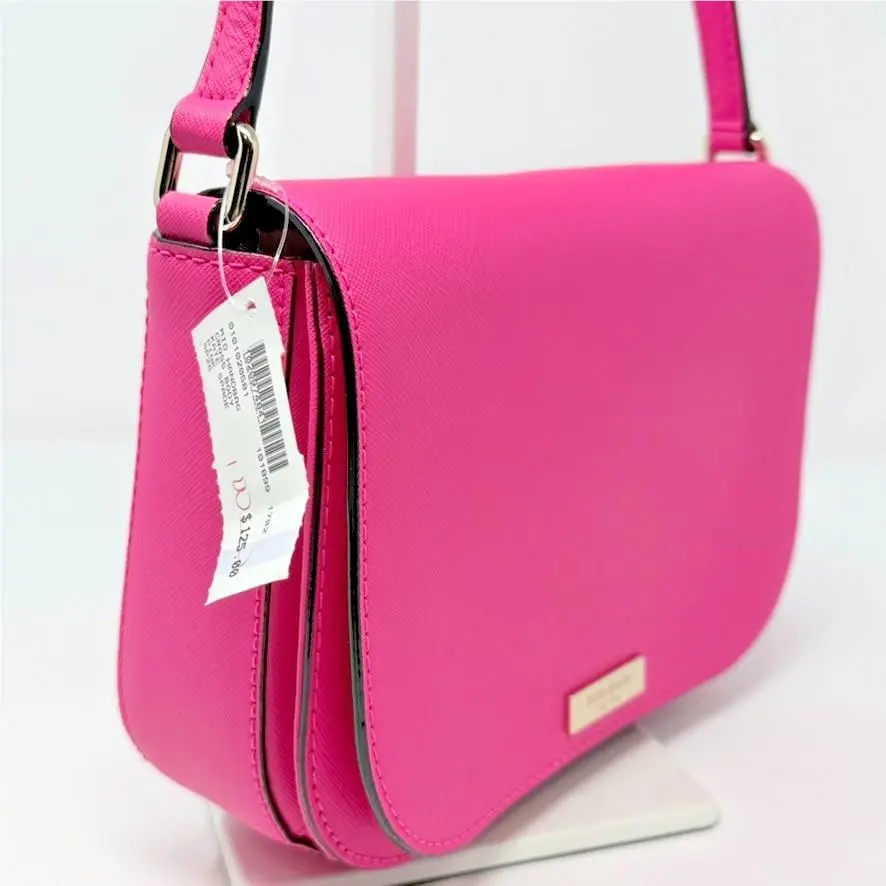 Kate Spade New York Laurel Way Saffiano Flap Crossbody Hot Pink