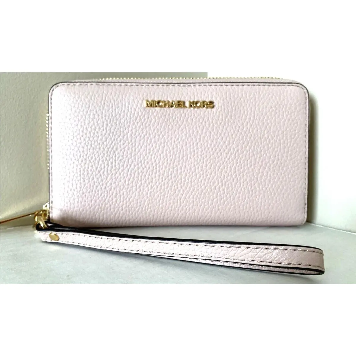 Michael Kors Jet Set Travel Large Falt Phone Wallet Leather Powder Blush