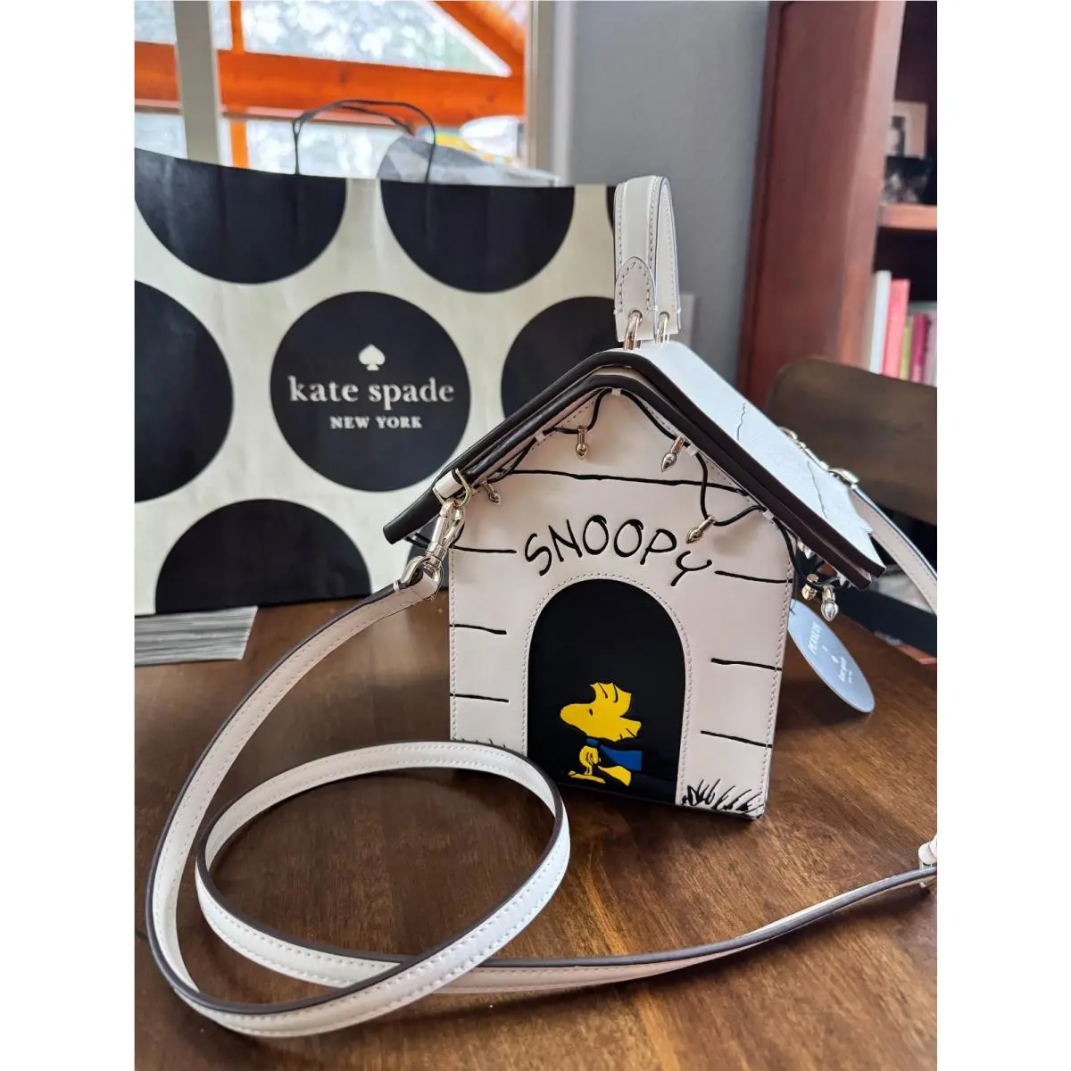 Kate Spade X Peanuts Snoopy 3D Dog House Crossbody Novelty Purse Woodstock