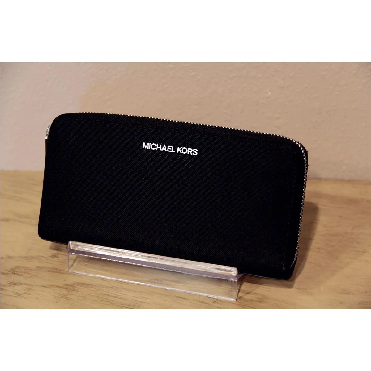 Michael Kors Kent Tech Zip Around Wallet Black Continental 36S3LKNZ30