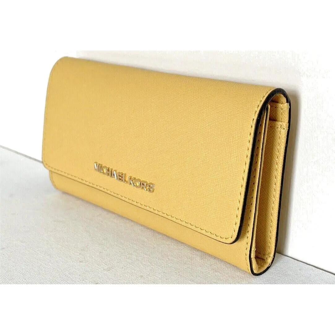 Michael Kors Jet Set Travel Large Trifold Wallet Leather Dusty Daisy